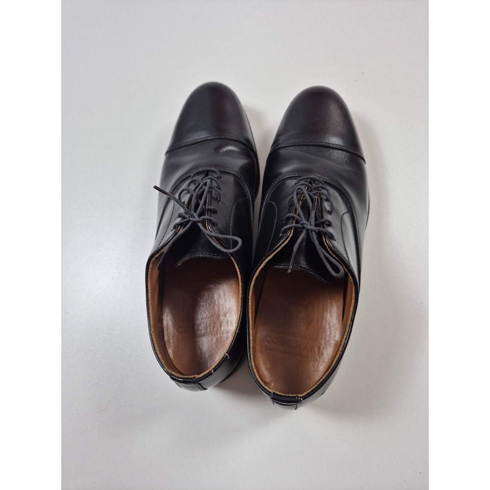 Cole Haan Shoes Mens Size 9 Black Cap Toe Oxford Dress Leather Made In USA - Picture 4 of 11
